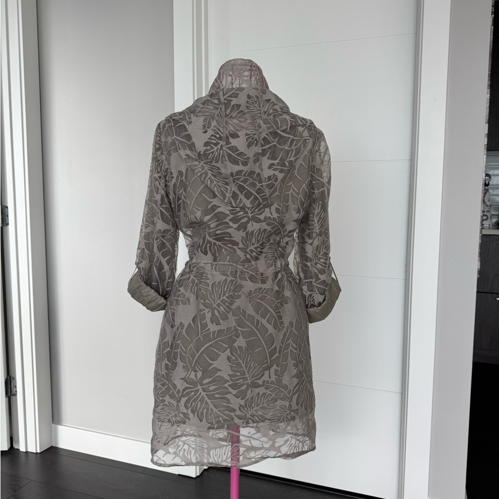 Zac Posen Sheer Floral Jacket in Cream - Picture 4 of 7